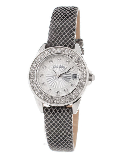 Folli Follie Gray Leather Dress Watch