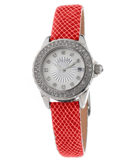 Folli Follie Red Leather Dress Watch
