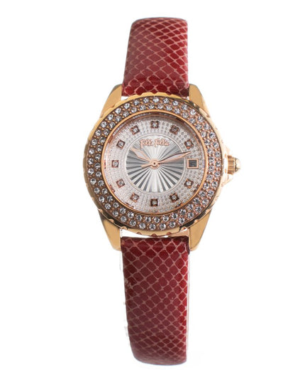 Folli Follie Red Leather Dress Watch