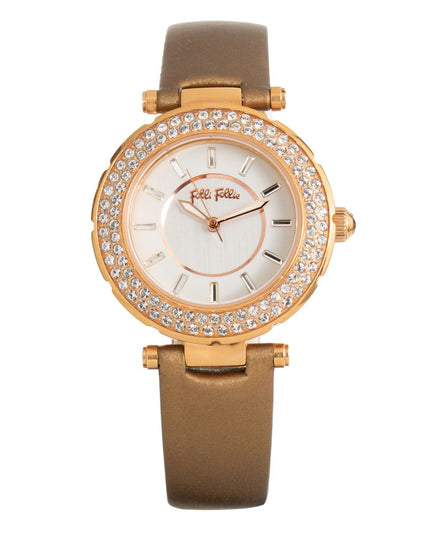 Folli Follie Brown Leather Dress Watch