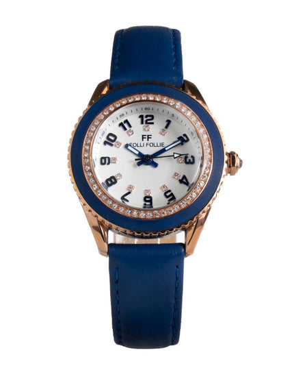 Folli Follie Blue Leather Dress Watch