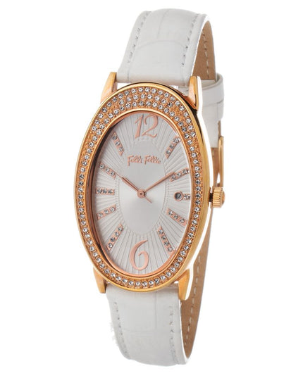 Folli Follie White Leather Dress Watch
