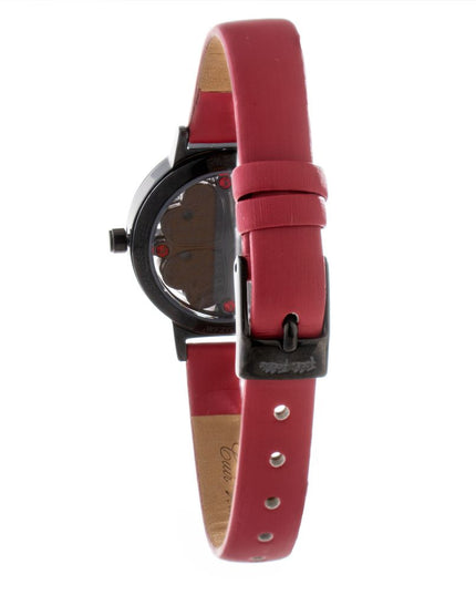 Folli Follie Red Leather Dress Watch