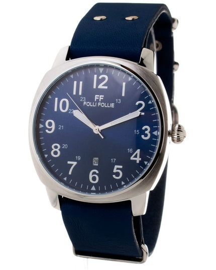 Folli Follie Blue Leather Dress Watch