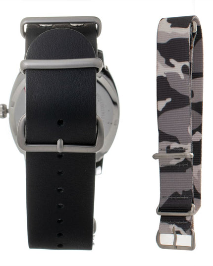 Folli Follie Black Leather Dress Watch