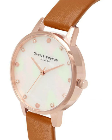 Olivia Burton Brown Artificial Leather Dress Watch