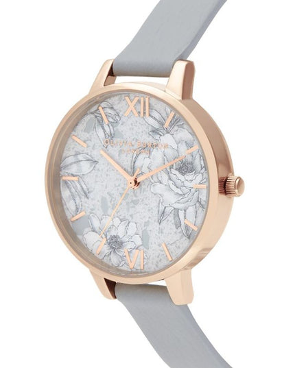 Olivia Burton Gray Artificial Leather Dress Watch