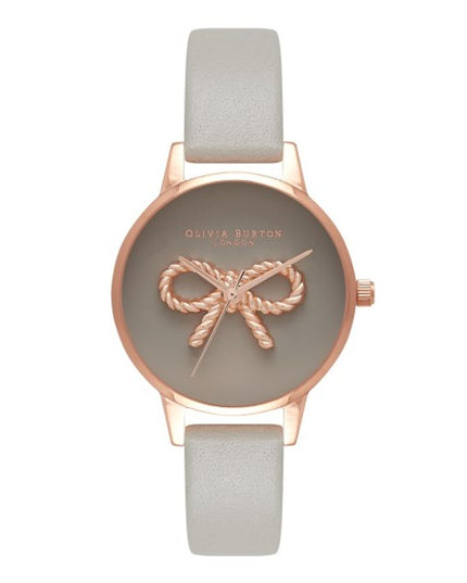 Olivia Burton Gray Artificial Leather Dress Watch