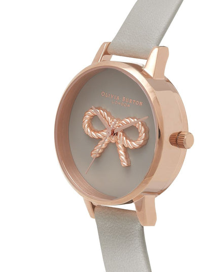 Olivia Burton Gray Artificial Leather Dress Watch