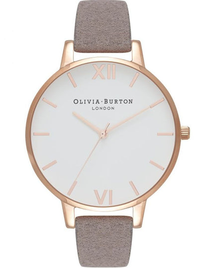 Olivia Burton Gray Artificial Leather Dress Watch