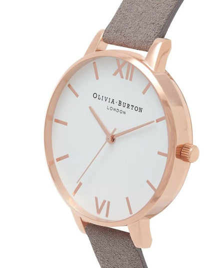 Olivia Burton Gray Artificial Leather Dress Watch