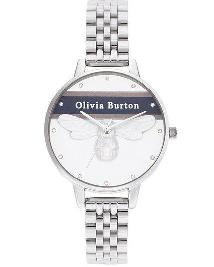 Olivia Burton Silver Stainless Steel Dress Watch