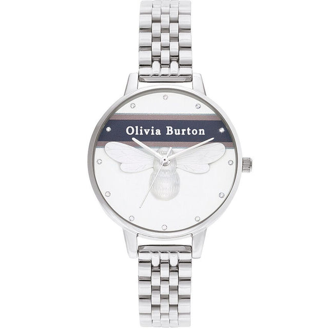 Olivia Burton Silver Stainless Steel Dress Watch