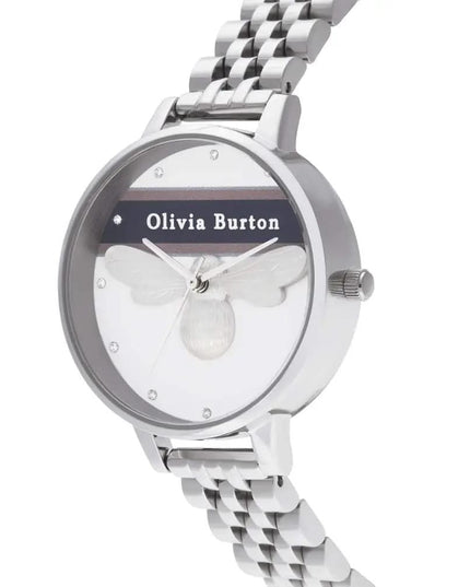 Olivia Burton Silver Stainless Steel Dress Watch