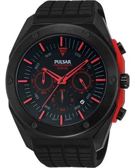 Pulsar Black Rubber Sport Watch