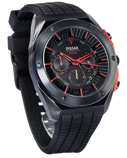 Pulsar Black Rubber Sport Watch