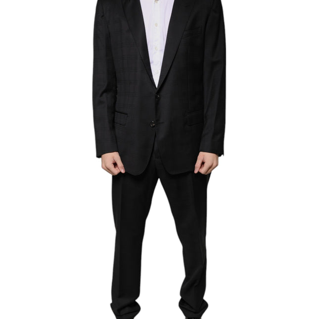 Dolce & Gabbana Black Wool Single Breasted Formal Suit