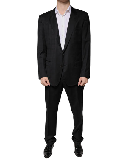 Dolce & Gabbana Black Wool Single Breasted Formal Suit