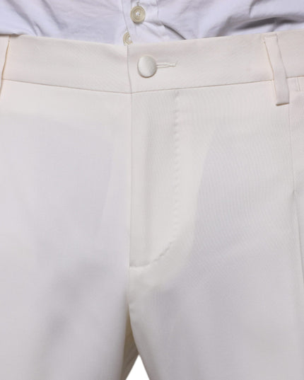 Dolce & Gabbana White Wool Silk 3 Piece SlimFit Formal Suit