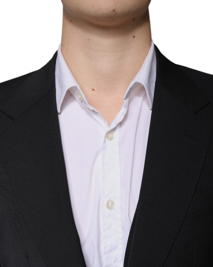 Dolce & Gabbana Black Wool 3 Piece Slim Fit Formal Men Suit