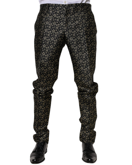 Dolce & Gabbana Black Stars Jacquard SICILIA 2 Piece Suit