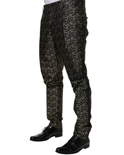 Dolce & Gabbana Black Stars Jacquard SICILIA 2 Piece Suit