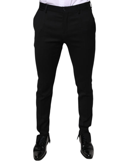 Dolce & Gabbana Black Wool Skinny Formal Dress Pants