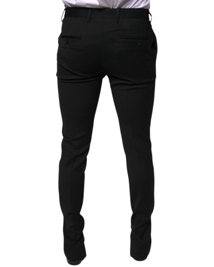 Dolce & Gabbana Black Wool Skinny Formal Dress Pants