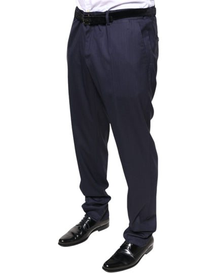 Dolce & Gabbana Blue Wool Skinny Formal Dress Pants