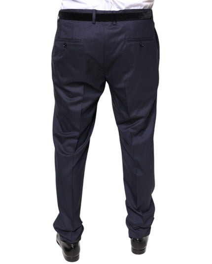 Dolce & Gabbana Blue Wool Skinny Formal Dress Pants