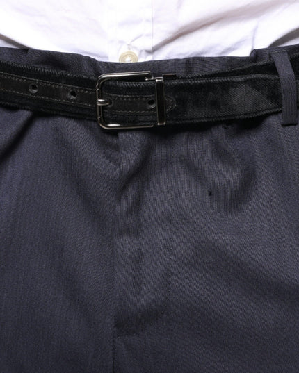Dolce & Gabbana Blue Wool Skinny Formal Dress Pants