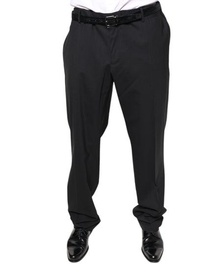 Dolce & Gabbana Black Wool Men Formal Dress Pants
