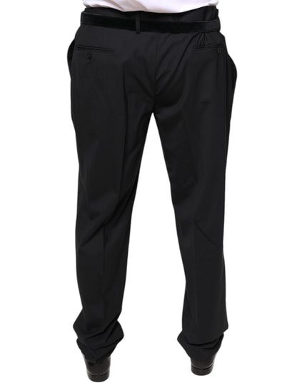 Dolce & Gabbana Black Wool Men Formal Dress Pants