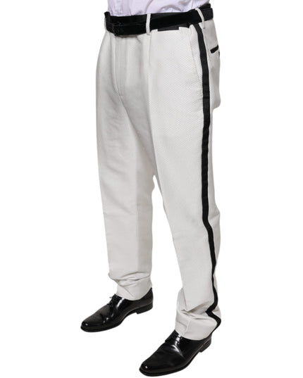 Dolce & Gabbana White Polyester Formal Dress Pants