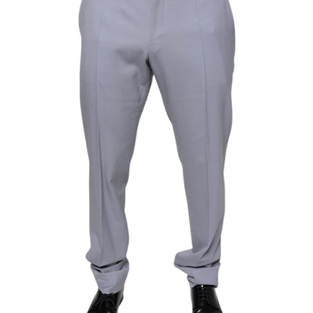 Dolce & Gabbana Light Gray Wool Formal Dress Pants