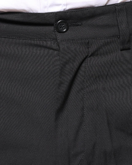 Dolce & Gabbana Black Crown Cotton Dress Pants
