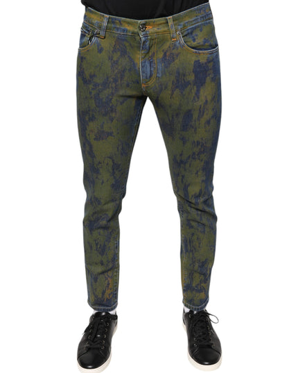Dolce & Gabbana Blue Cotton Dye Slim Fit Men Denim Jeans