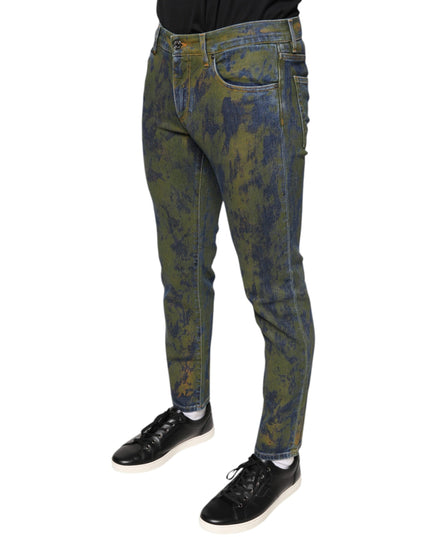 Dolce & Gabbana Blue Cotton Dye Slim Fit Men Denim Jeans