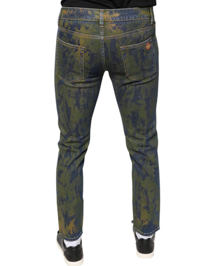 Dolce & Gabbana Blue Cotton Dye Slim Fit Men Denim Jeans