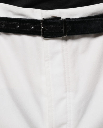 Brunello Cucinelli White Cotton Men Dress Tapered Pants