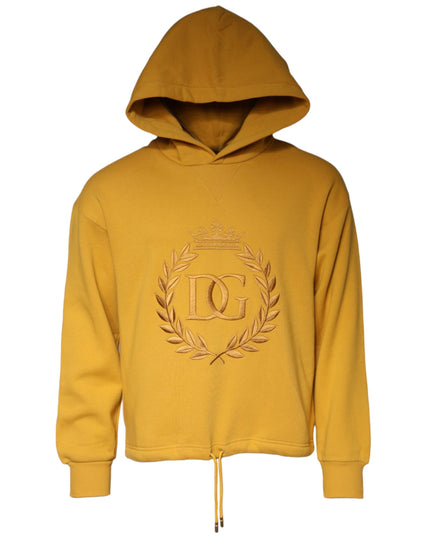 Dolce & Gabbana Mustard DG Hooded Men Sweatshirt Sweater