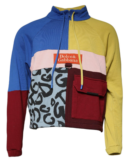 Dolce & Gabbana Multicolor Patchwork Men Sweatshirt Sweater