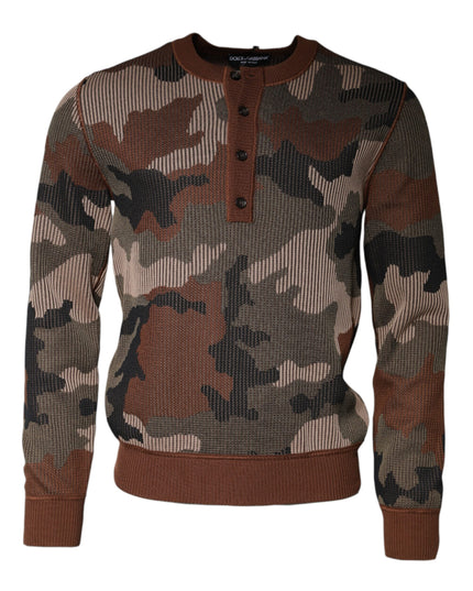 Dolce & Gabbana Multicolor Camouflage Men Pullover Sweater