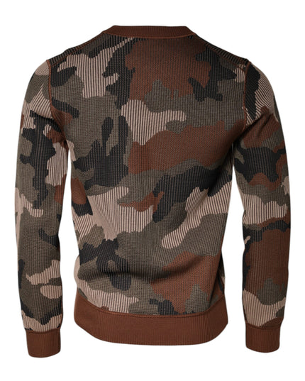 Dolce & Gabbana Multicolor Camouflage Men Pullover Sweater