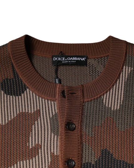 Dolce & Gabbana Multicolor Camouflage Men Pullover Sweater