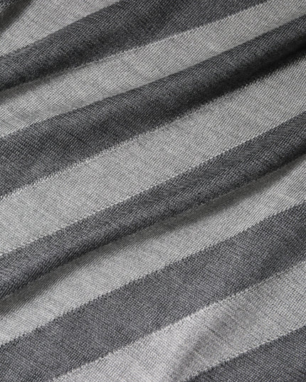 Dolce & Gabbana Gray Stripes Long Sleeve Round Neck Pullover Sweater