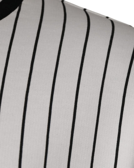 Dolce & Gabbana Black White Stripes Logo Sweatshirt Sweater