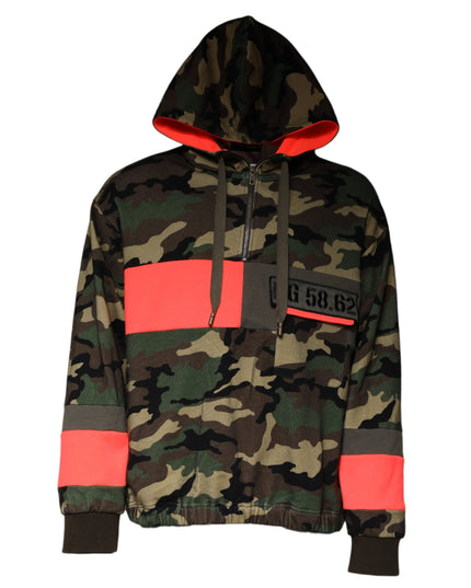 Dolce & Gabbana Multicolor Camouflage Hooded Men Sweatshirt Sweater