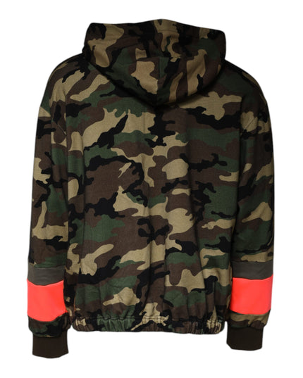 Dolce & Gabbana Multicolor Camouflage Hooded Men Sweatshirt Sweater