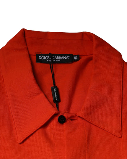 Dolce & Gabbana Orange Cotton Button Down Casual Polo Shirt